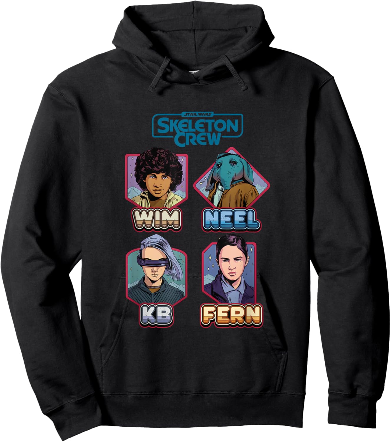 Star Wars Skeleton Crew Vintage Character Box Ups Hoodie - Hoodie | Black
