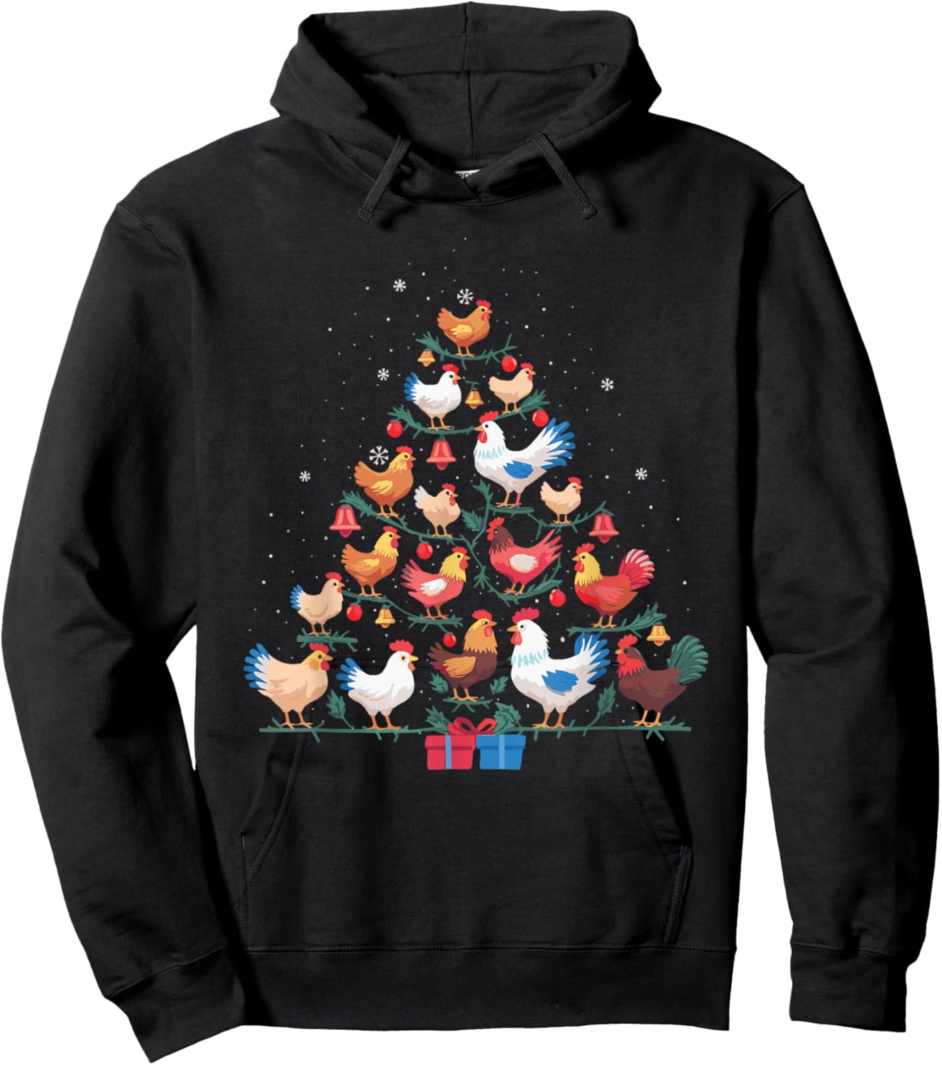 Chicken Christmas Tree Hoodie - Hoodie | Black
