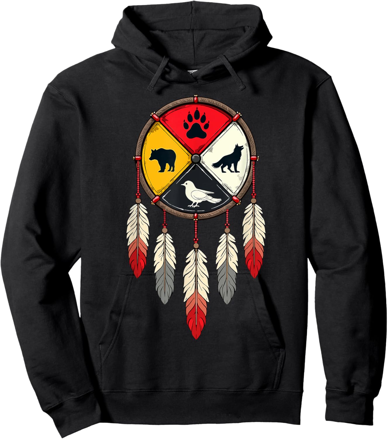 Native American Medicine Wheel Hoodie - Hoodie | Black
