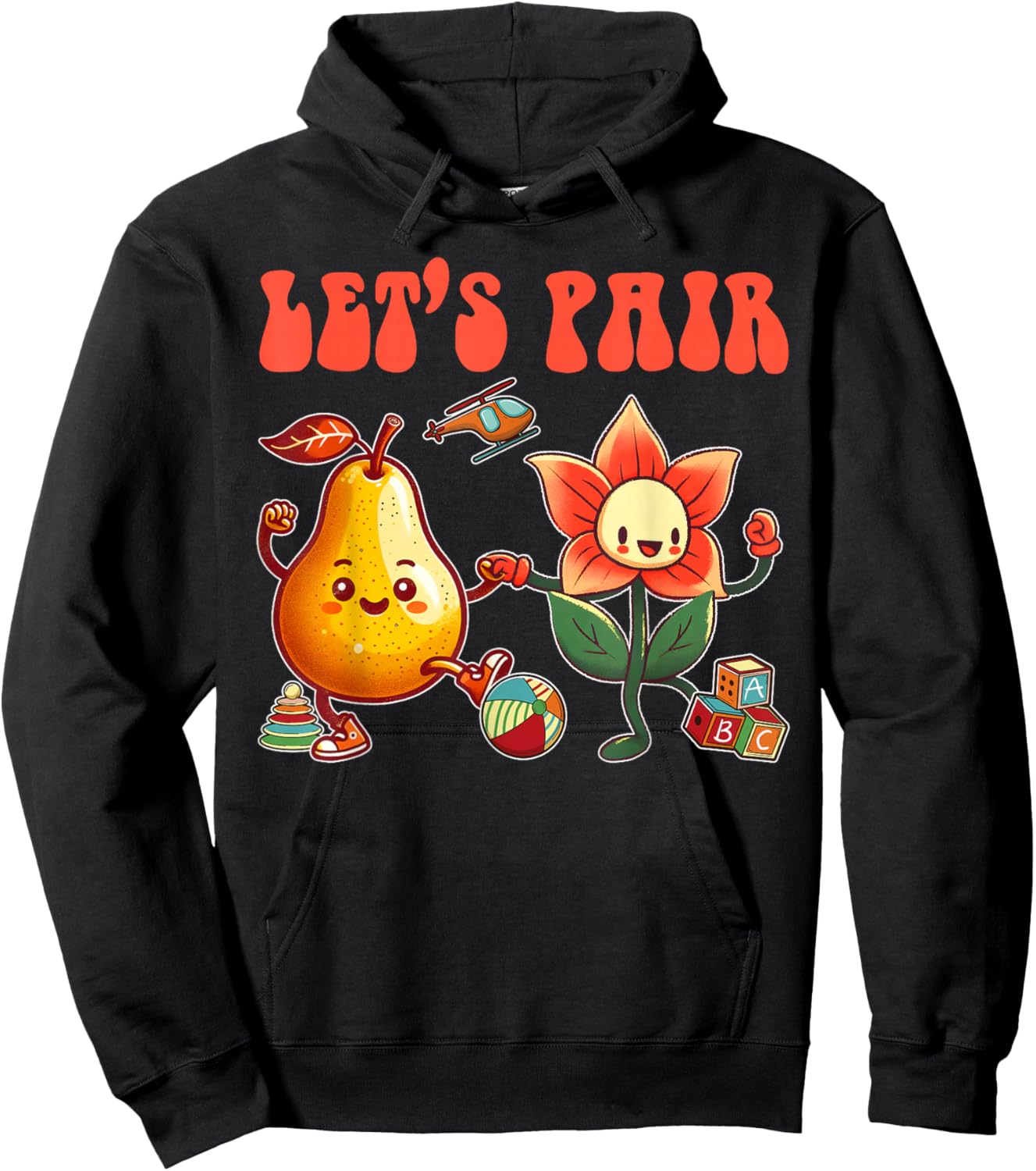 ABA Applied Behavior Therapist Squad Autism SPED Let's Pair Hoodie - Hoodie | Black
