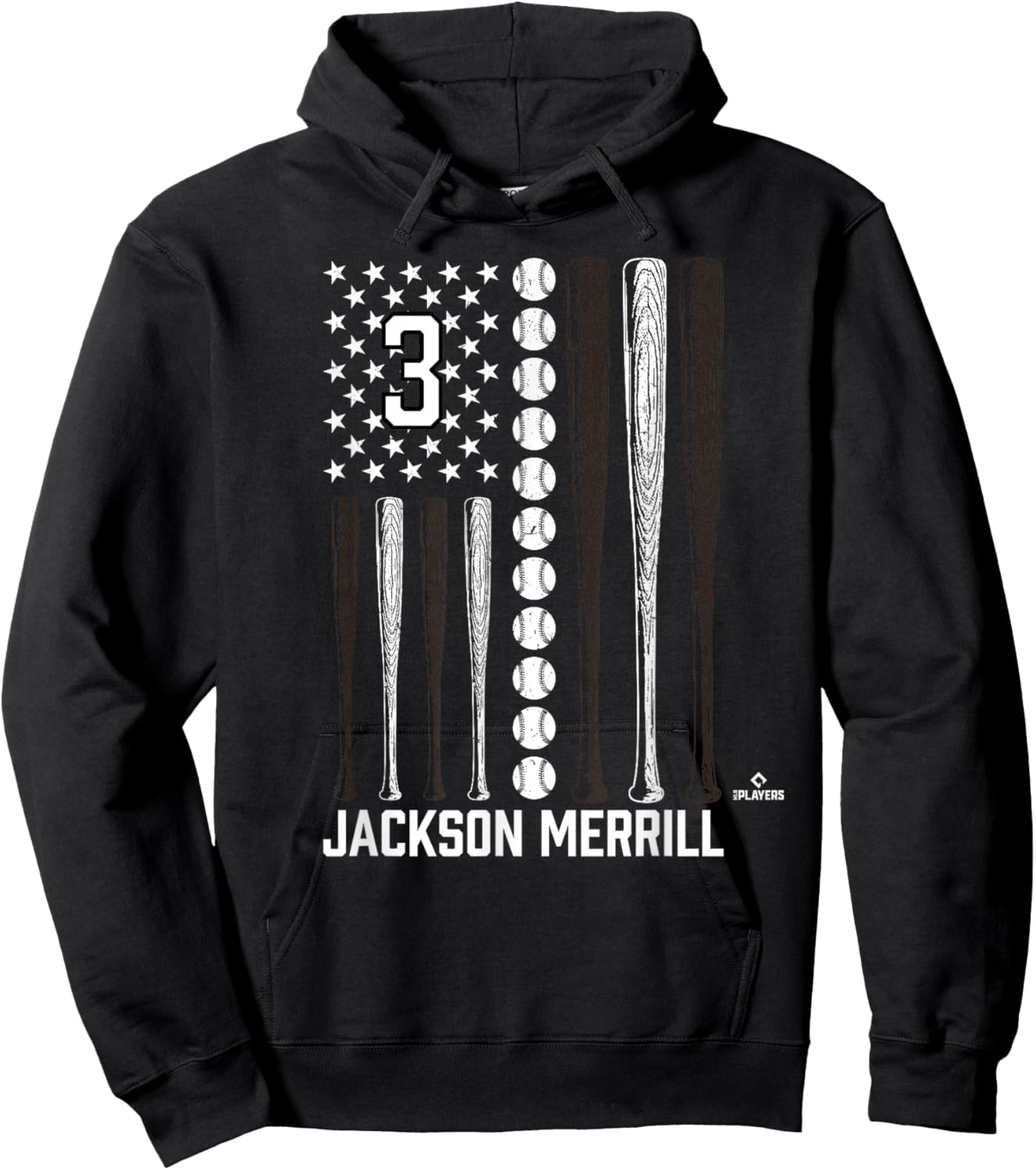 Baseball American Flag Jackson Merrill San Diego Baseball Hoodie - Hoodie | Black