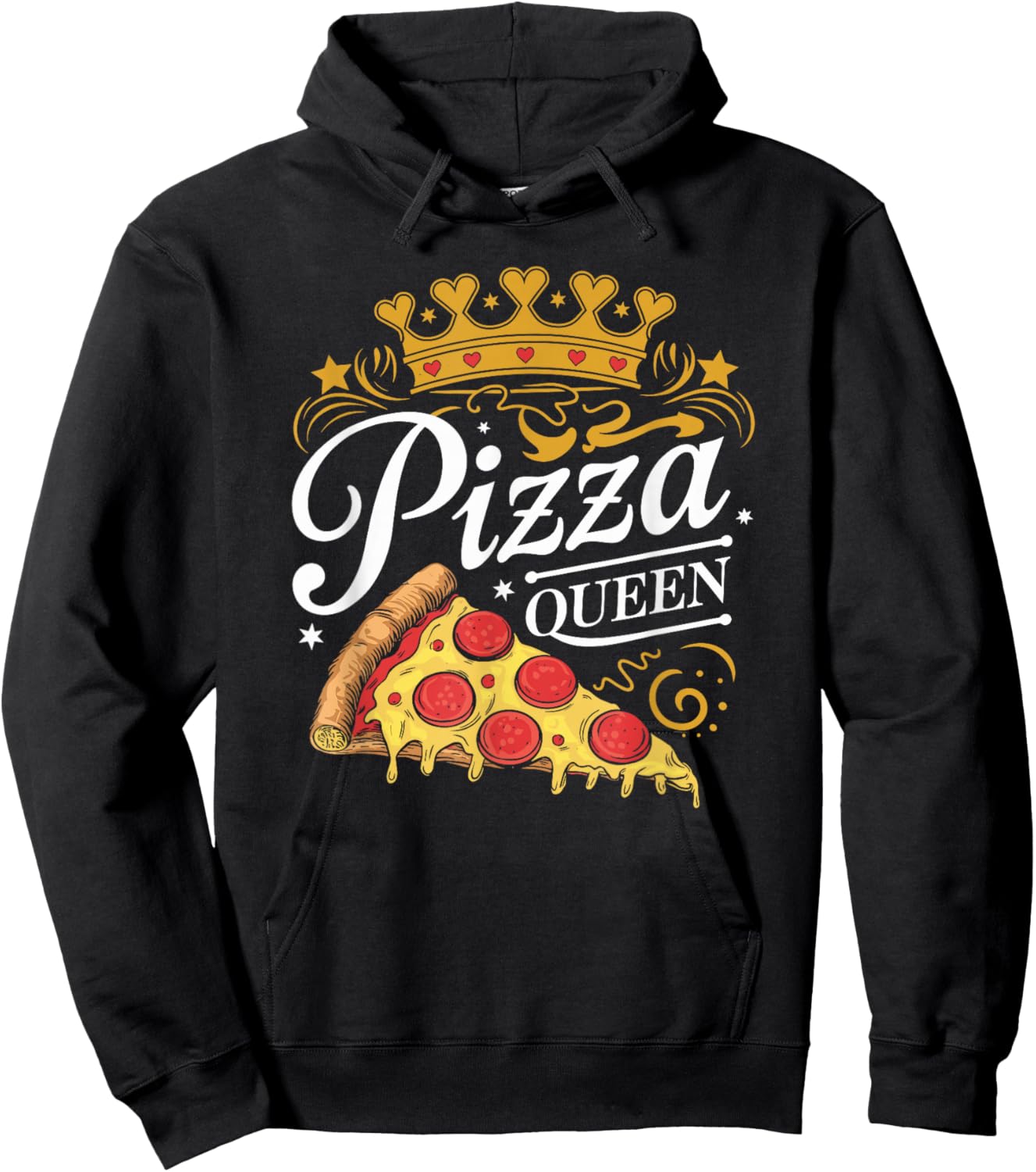 Pizza Queen Girl Loves Pizza Funny Pizza Lover Hoodie - Hoodie | Black