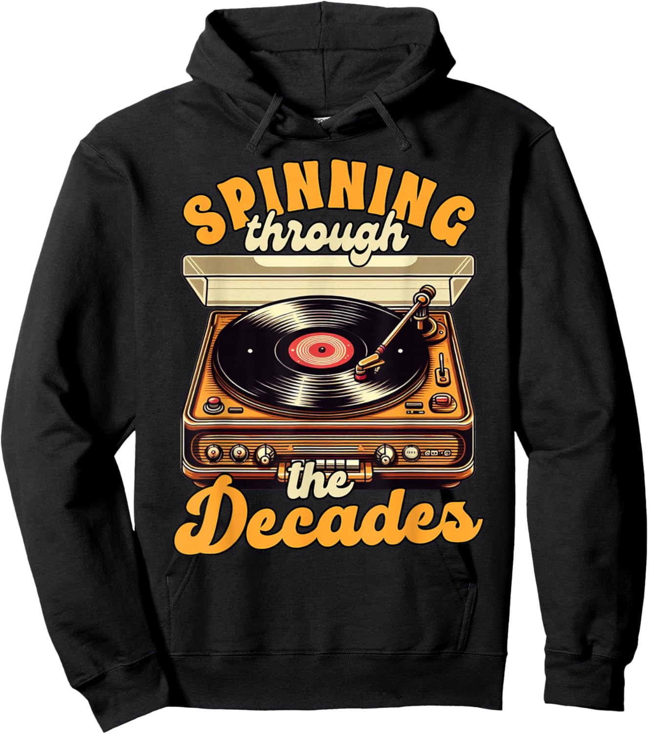 Vinyl Record Collector Spinning Through Decades Music Lover Hoodie - Hoodie | Black