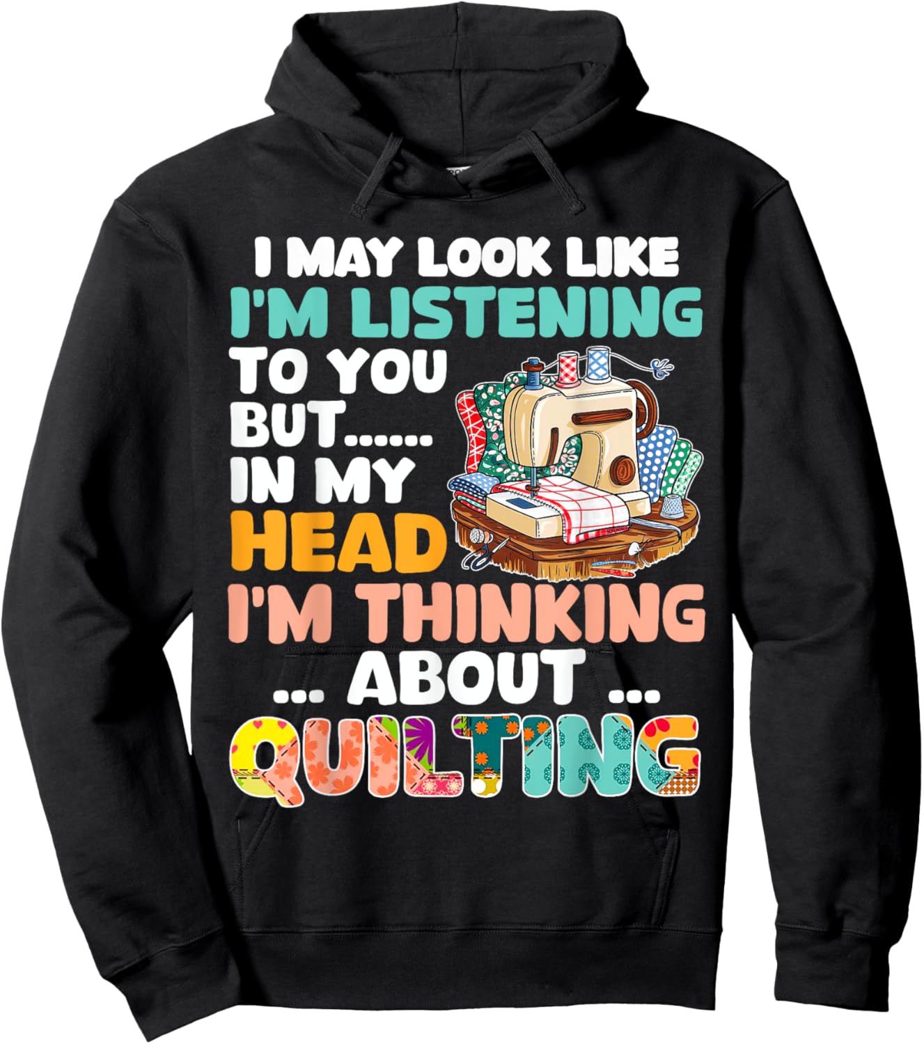 Funny Quilting Shirt Men Quilt Sewing Quilter Hoodie - Hoodie | Black