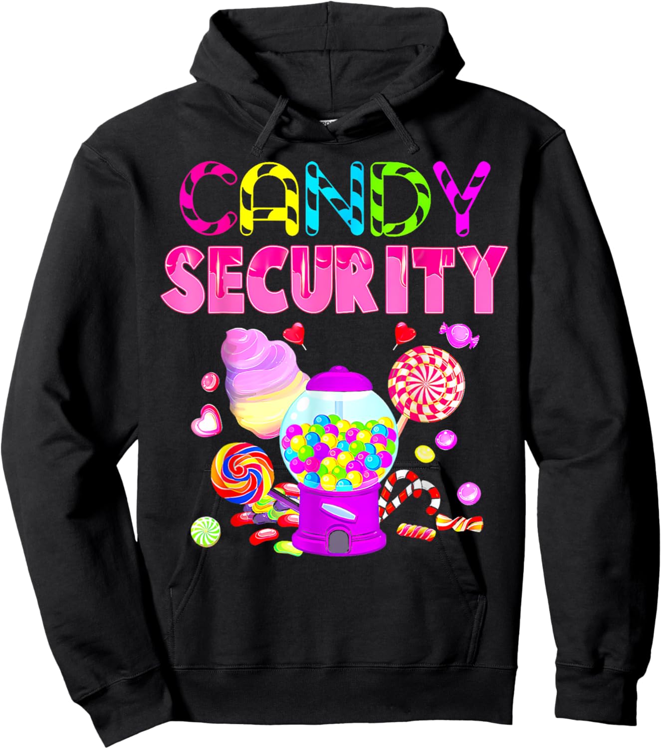 Candy Land Costume Women Candy Crew Funny Candy Security Hoodie - Hoodie | Black