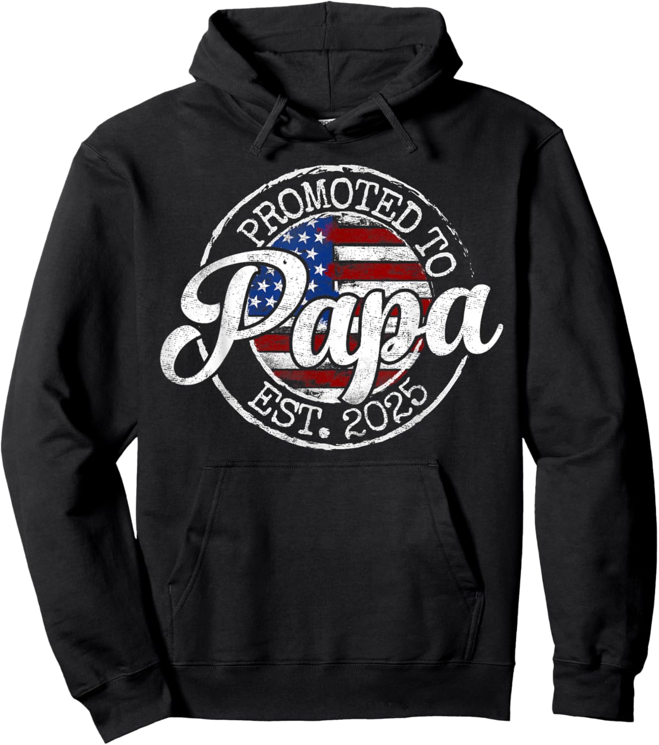 Promoted To Papa Est 2025 Dad To Be Gifts First Time Dad Hoodie - Hoodie | Black