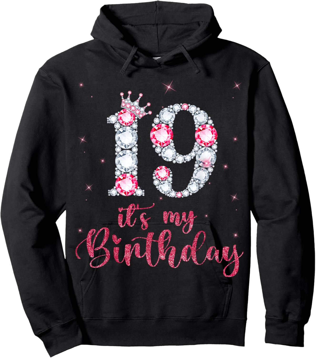 19 It's My Birthday 19 Years Old 19th Birthday Girl Hoodie - Hoodie | Black