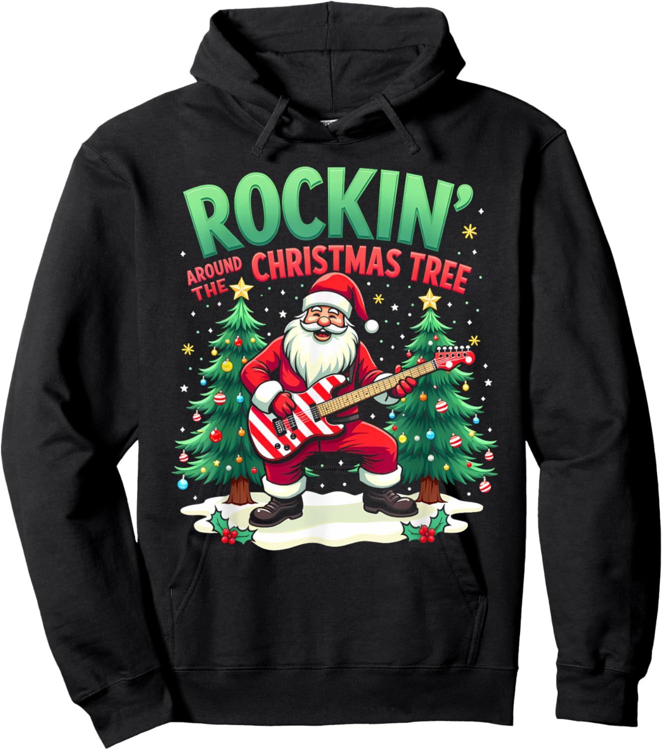 Rockin Around The Christmas Tree Hoodie - Hoodie | Black