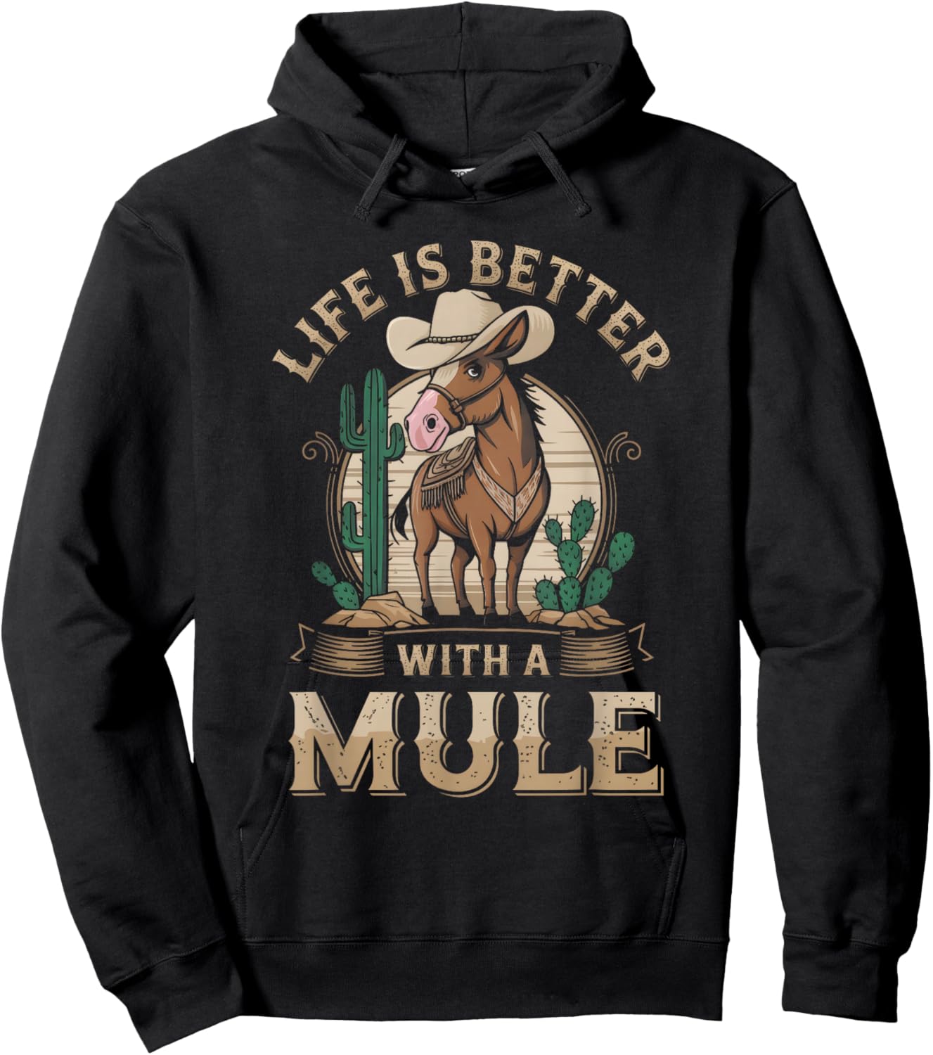Life Is Better With A Mule Funny Mule For Mule Lovers Hoodie - Hoodie | Black