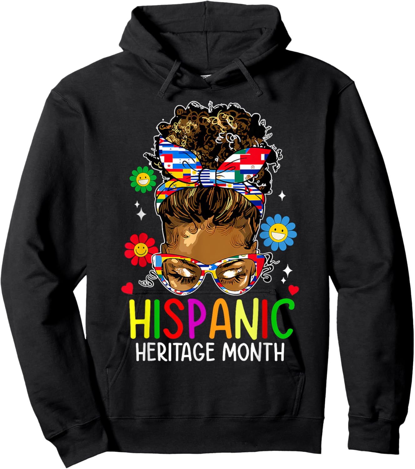 Hispanic Heritage Month Shirt Latin Teacher Women Girls Kids Hoodie - Hoodie | Black