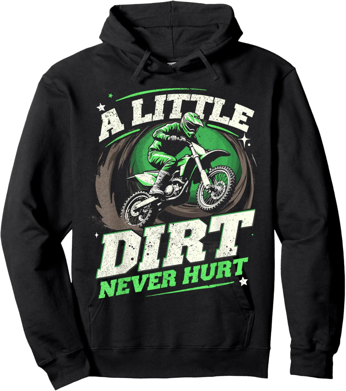 Motocross & Dirt Bike | A Little Dirt Never Hurt | Boy, Men Hoodie - Hoodie | Black