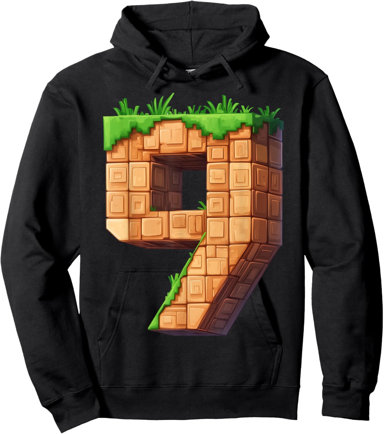 Fun 9th Birthday Number 9 Video Gamer Pixel Themed Bday Boys Hoodie - Hoodie | Black