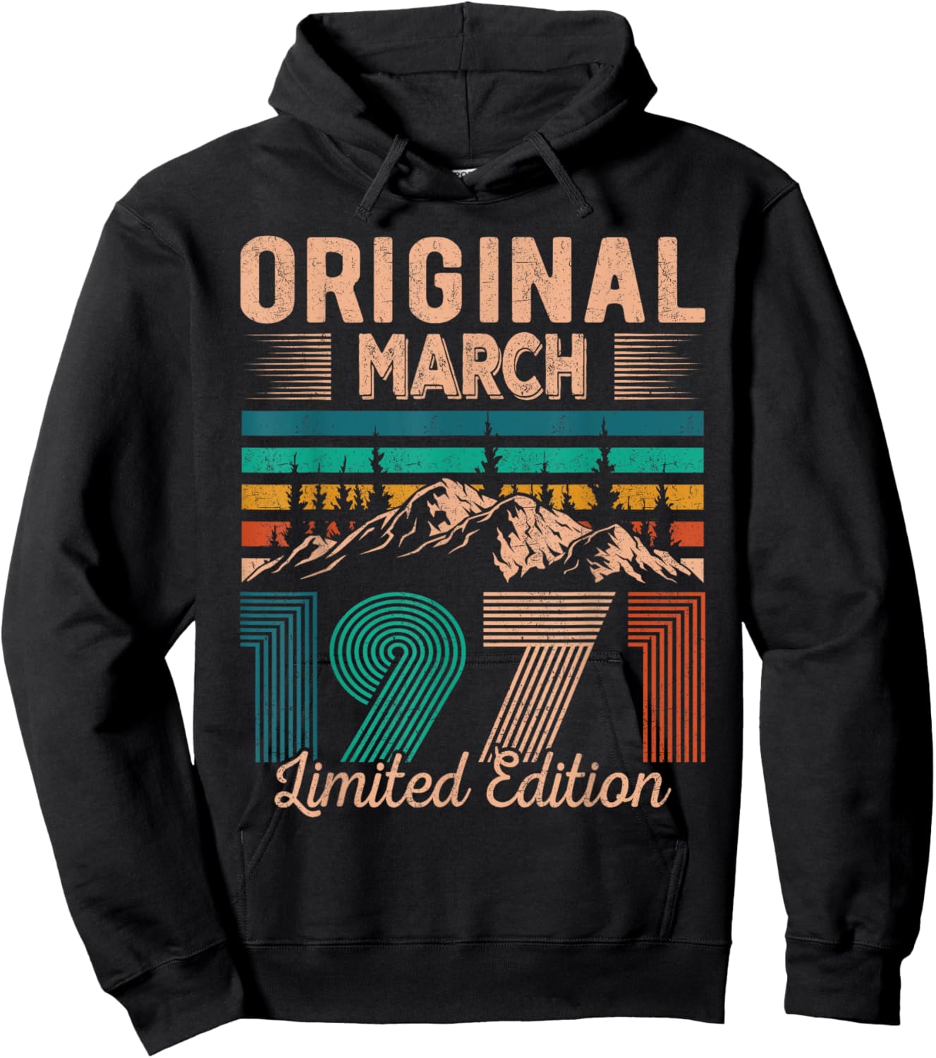 Original March 1971 Born in March 1971 Birthday Hoodie - Hoodie | Black