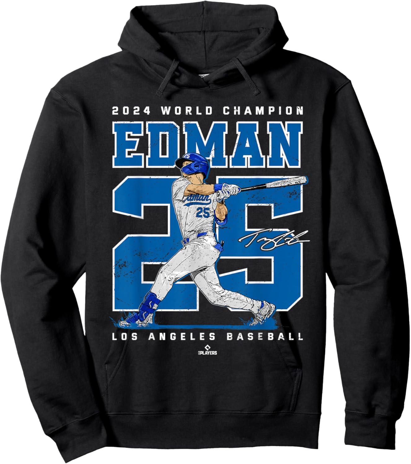 Player Number 2024 World Champion Tommy Edman MLBPA Hoodie - Hoodie | Black