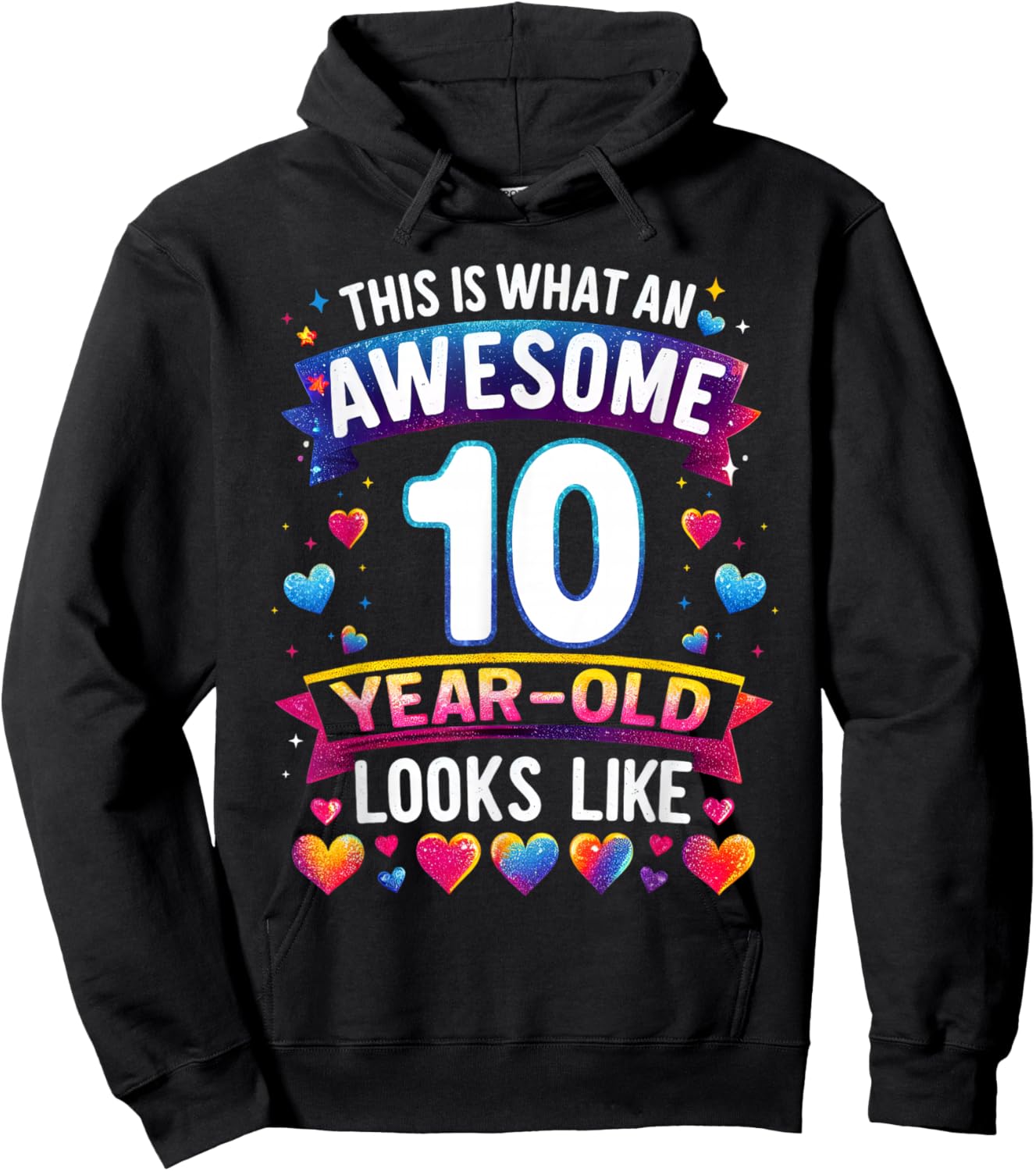 This Is What An Awesome 10 Year Old Looks Like 10th Birthday Hoodie - Hoodie | Black
