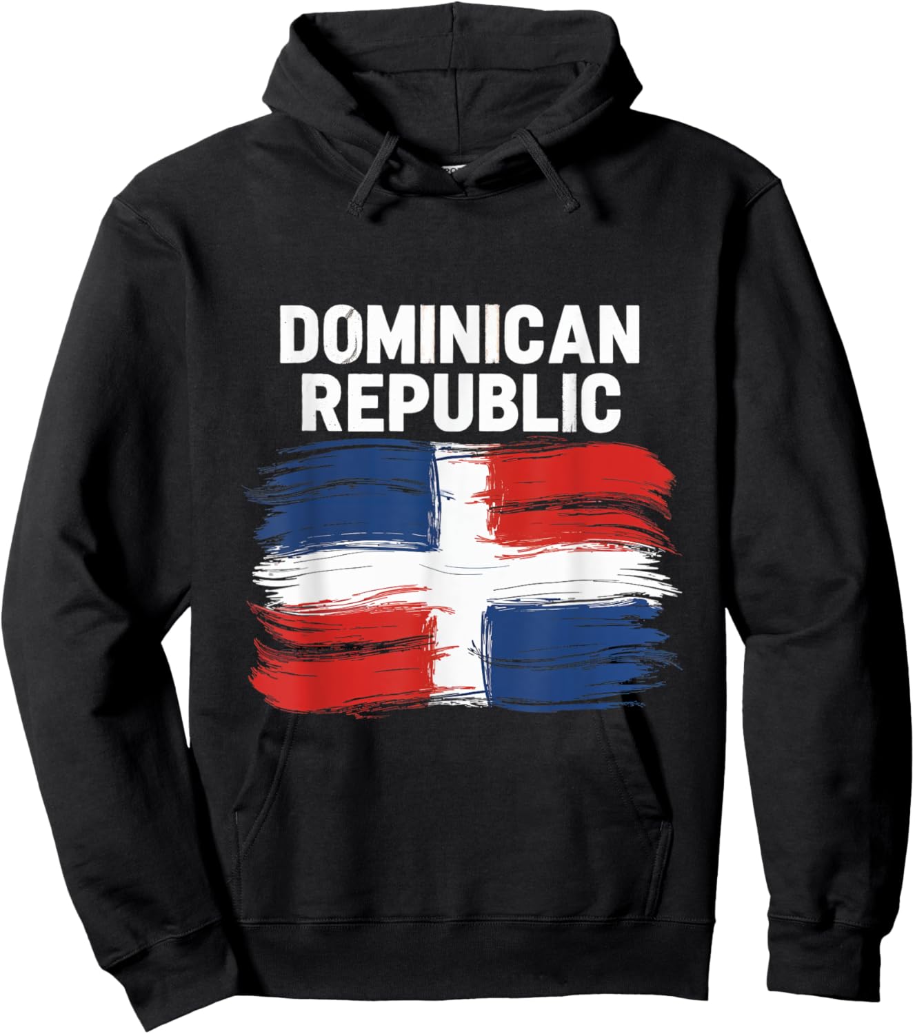 Dominican Republic Brush Flag Heritage Culture Travel Hoodie - Hoodie | Black