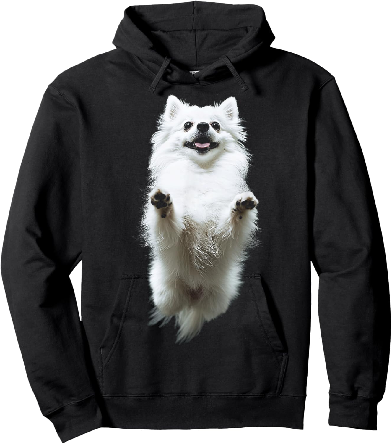 Pomeranian Dog Motif Pet Illustration Pomeranian Hoodie - Hoodie | Black