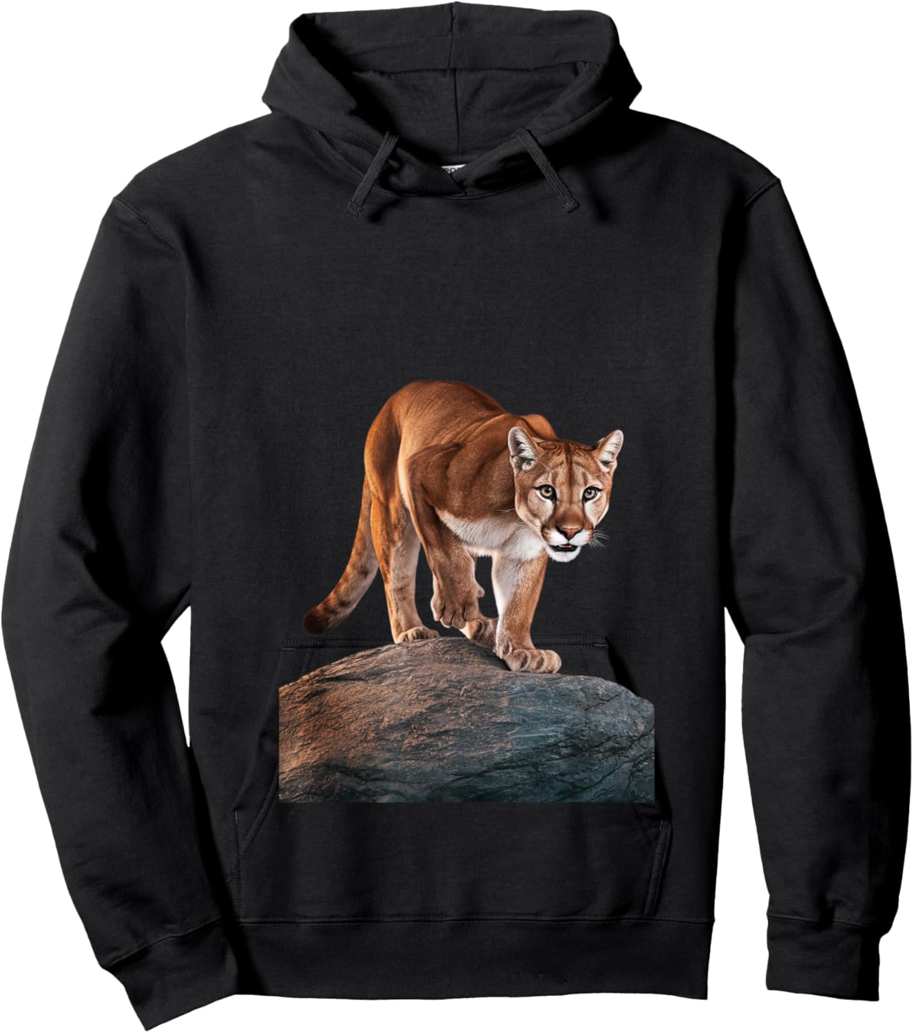 Mountain Lion on The Hunt and About to Pounce Hoodie - Hoodie | Black
