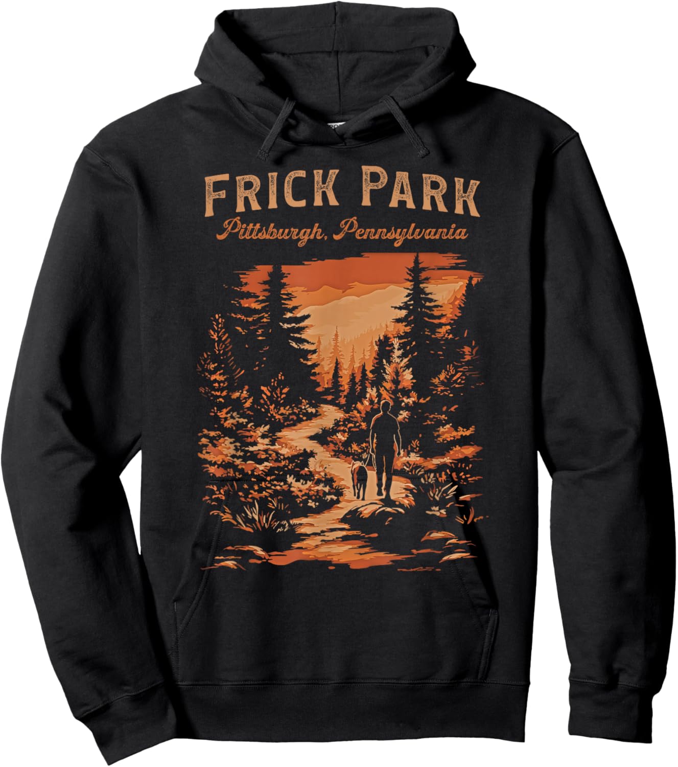 Frick Park Pittsburgh Pennsylvania Vintage Hiking Trail Hoodie - Hoodie | Black
