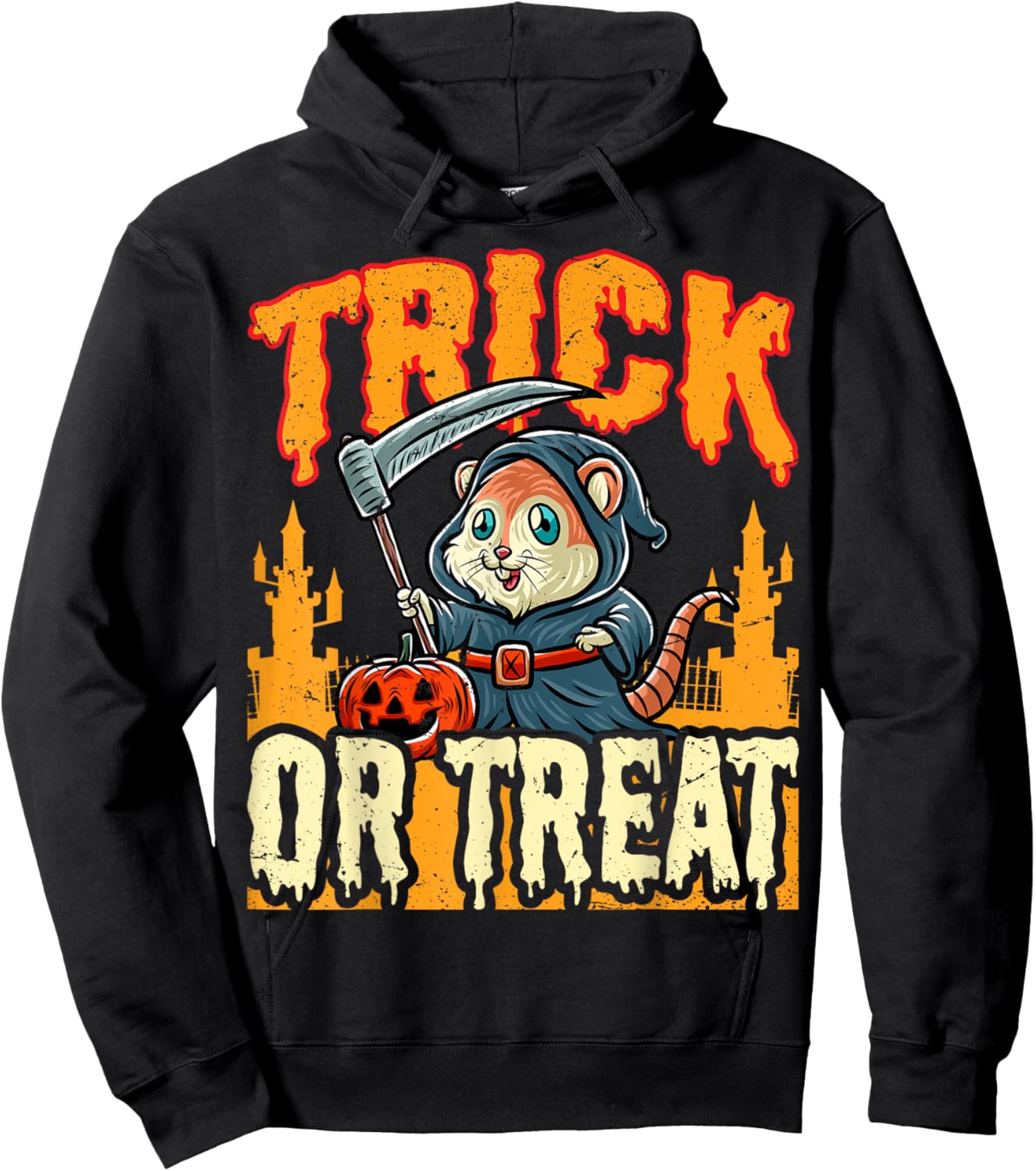 Hamster Boo Grim Reaper Trick Or Treat Halloween Costume Hoodie - Hoodie | Black