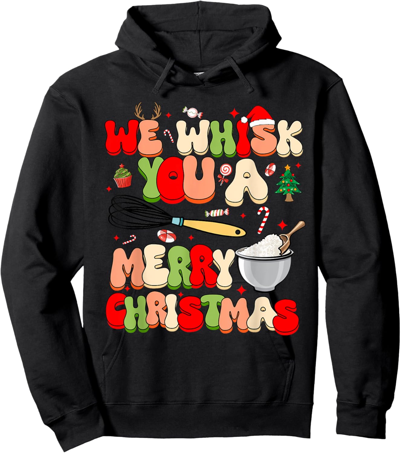 We Whisk You a Merry Xmas Funny Chef Baker Christmas Hoodie - Hoodie | Black