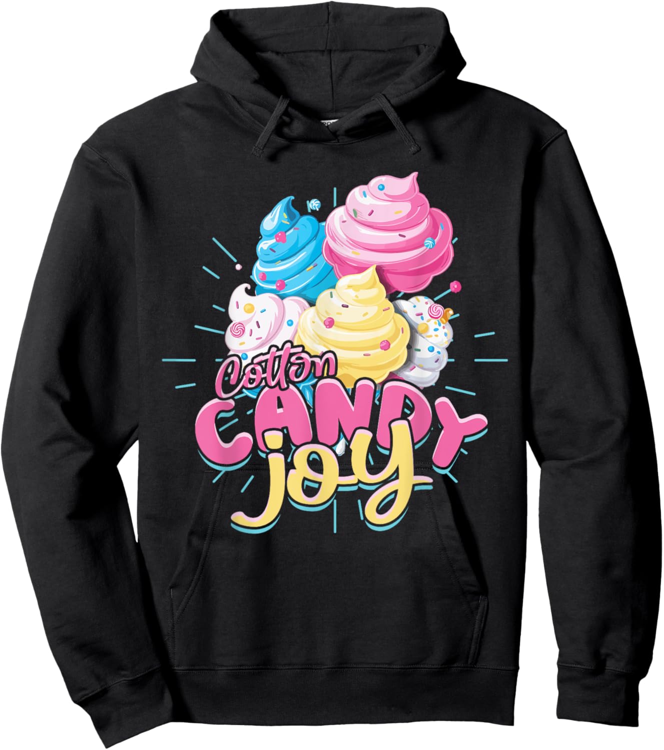 Candy Confectionery Cotton Candy Joy Hoodie - Hoodie | Black