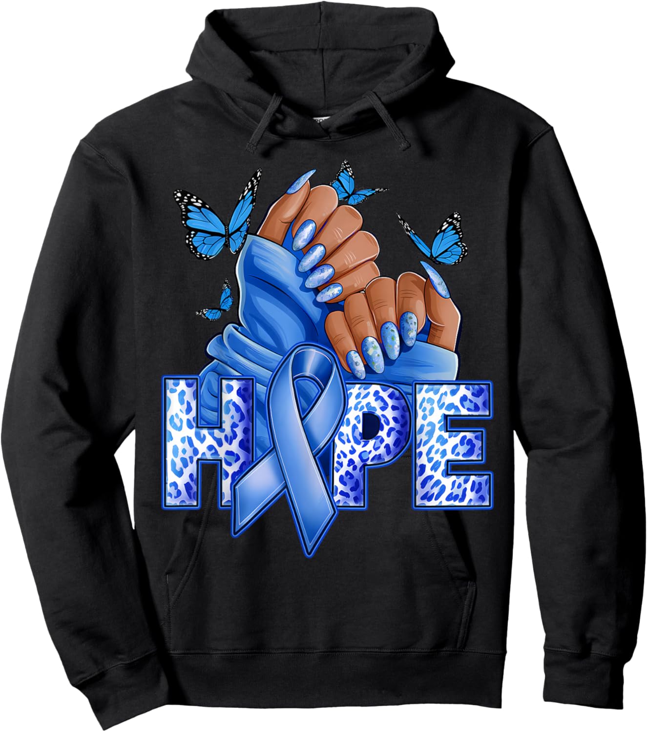 Hope Diabetes Type 1 Ribbon Type 2 Diabetes Awareness Women Hoodie - Hoodie | Black