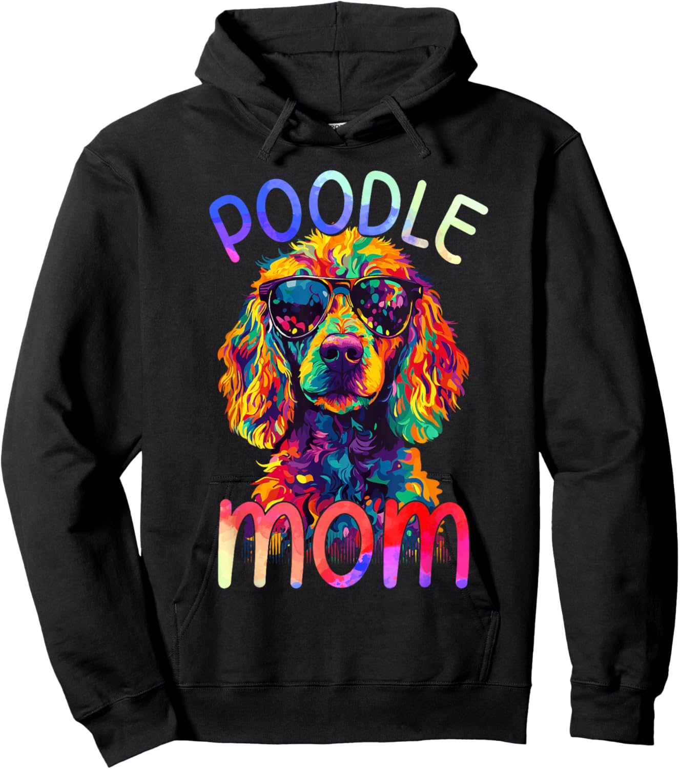 Poodle Mom Colorful Pop Art Poodle Hoodie - Hoodie | Black