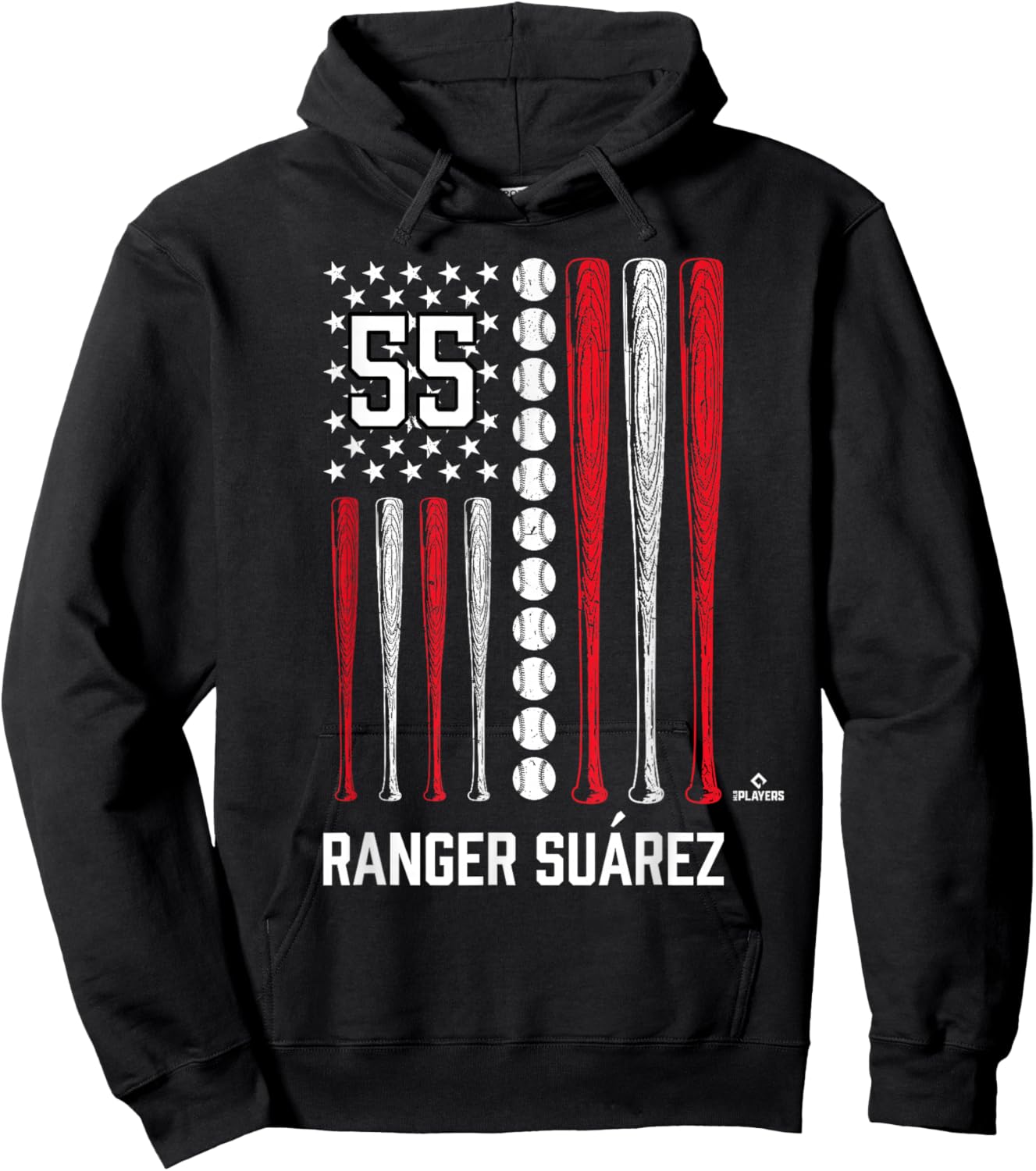 Baseball American Flag Ranger Suárez Philadelphia Baseball Hoodie - Hoodie | Black