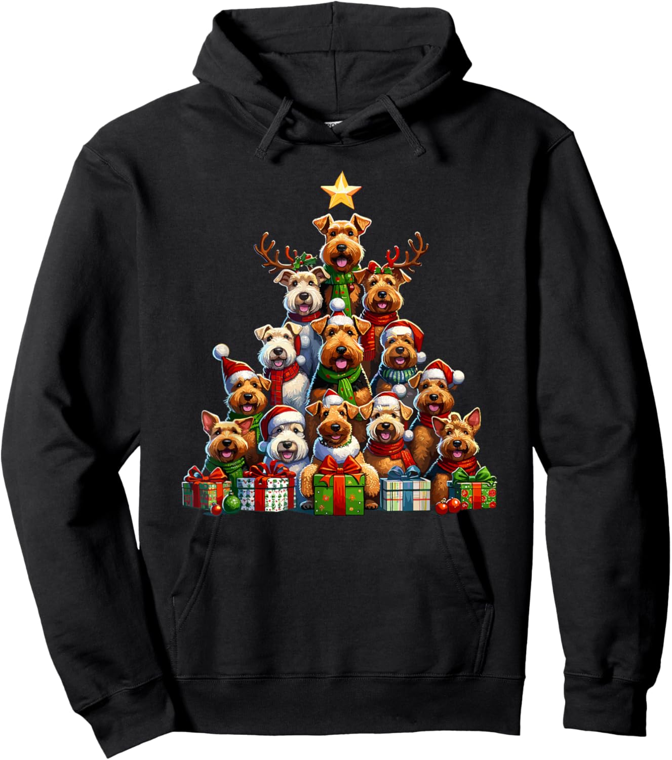 Christmas Tree Welsh Terrier Hoodie - Hoodie | Black