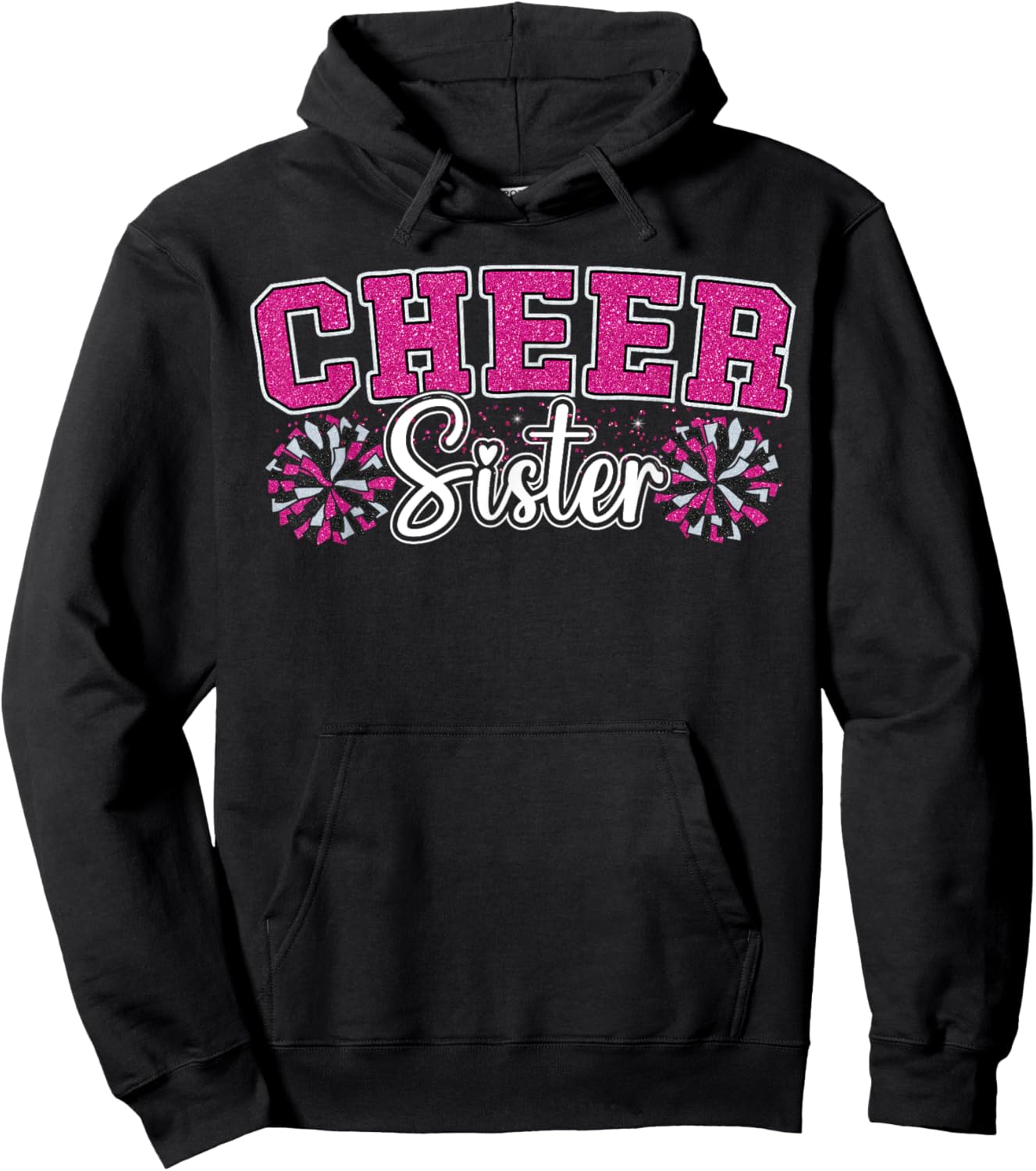 Cheer Sister My Favorite Cheerleader Calls Me Sisters Pink Hoodie - Hoodie | Black