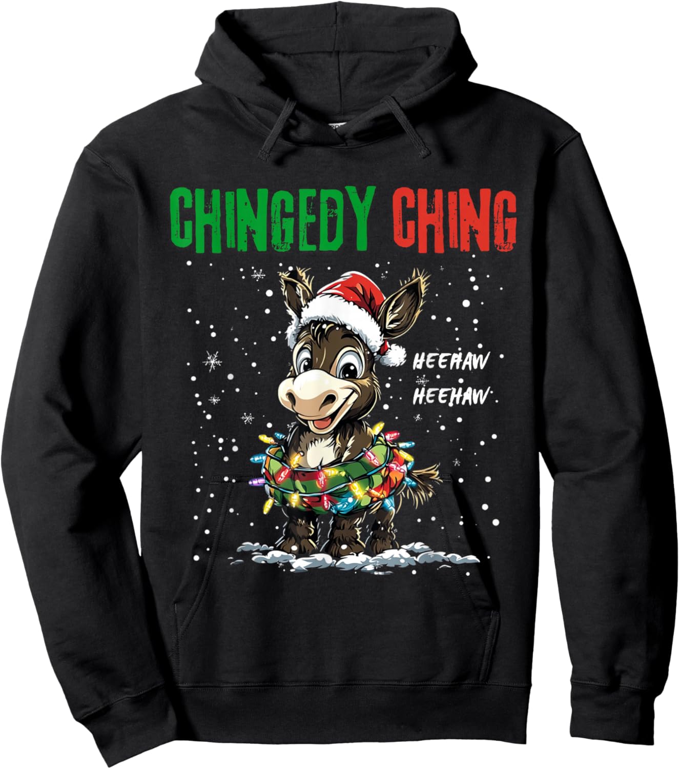 Dominick the Donkey Italian Christmas Chingedy Ching Design Hoodie - Hoodie | Black