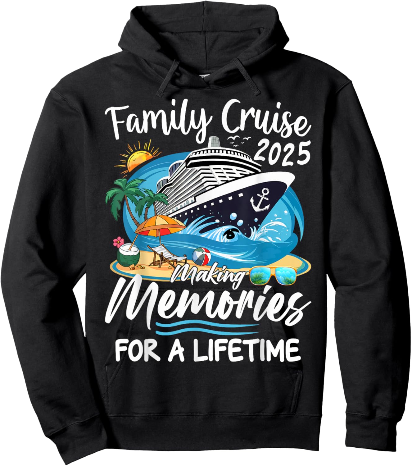 Family Cruise 2025 Vacation Family Reunion Cruise Ship Party Hoodie - Hoodie | Black