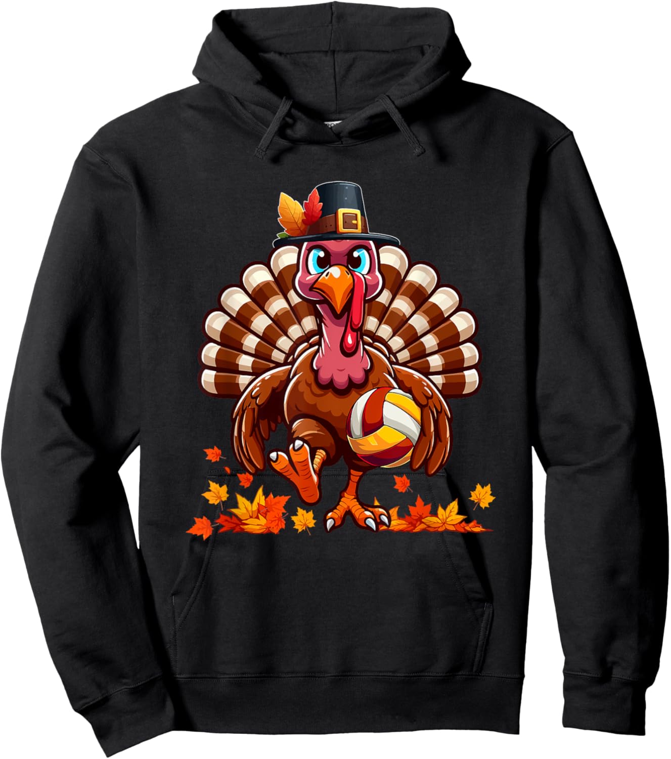 Turkey Thanksgiving Volleyball Equipment Matching Player Hoodie - Hoodie | Black