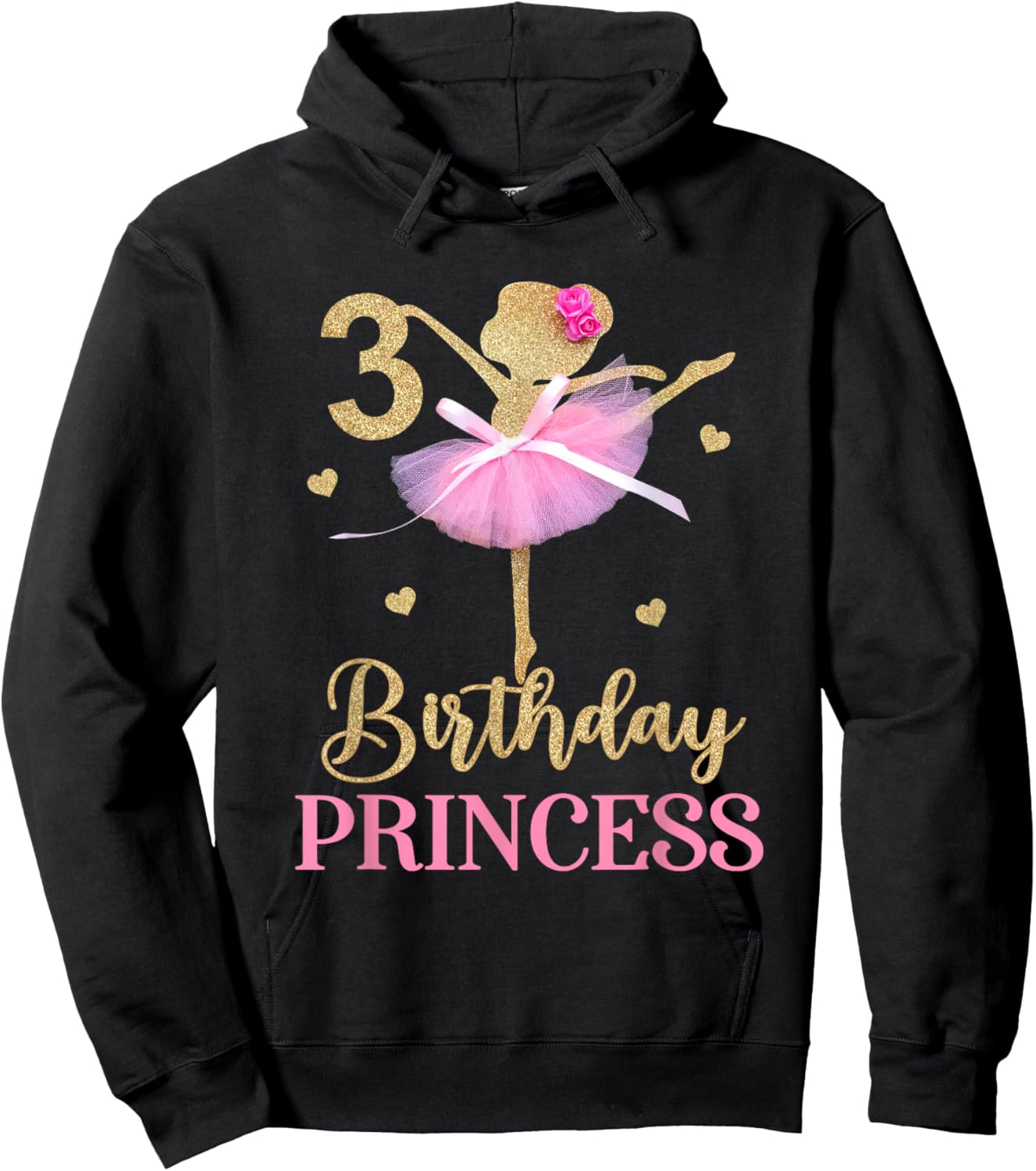 It's My 3rd Birthday Ballerina Ballet Three Years Old Bday Hoodie - Hoodie | Black