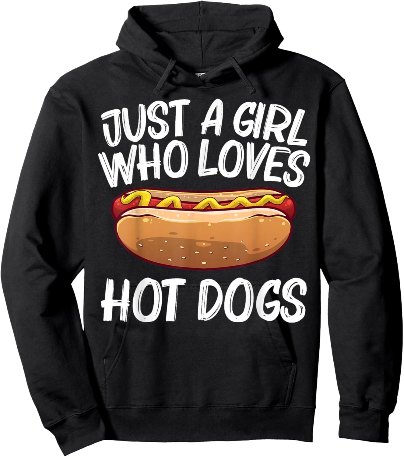 Funny Hot Dog Art For Girls Women Hotdog Stand Lover Hot Dog Hoodie - Hoodie | Black