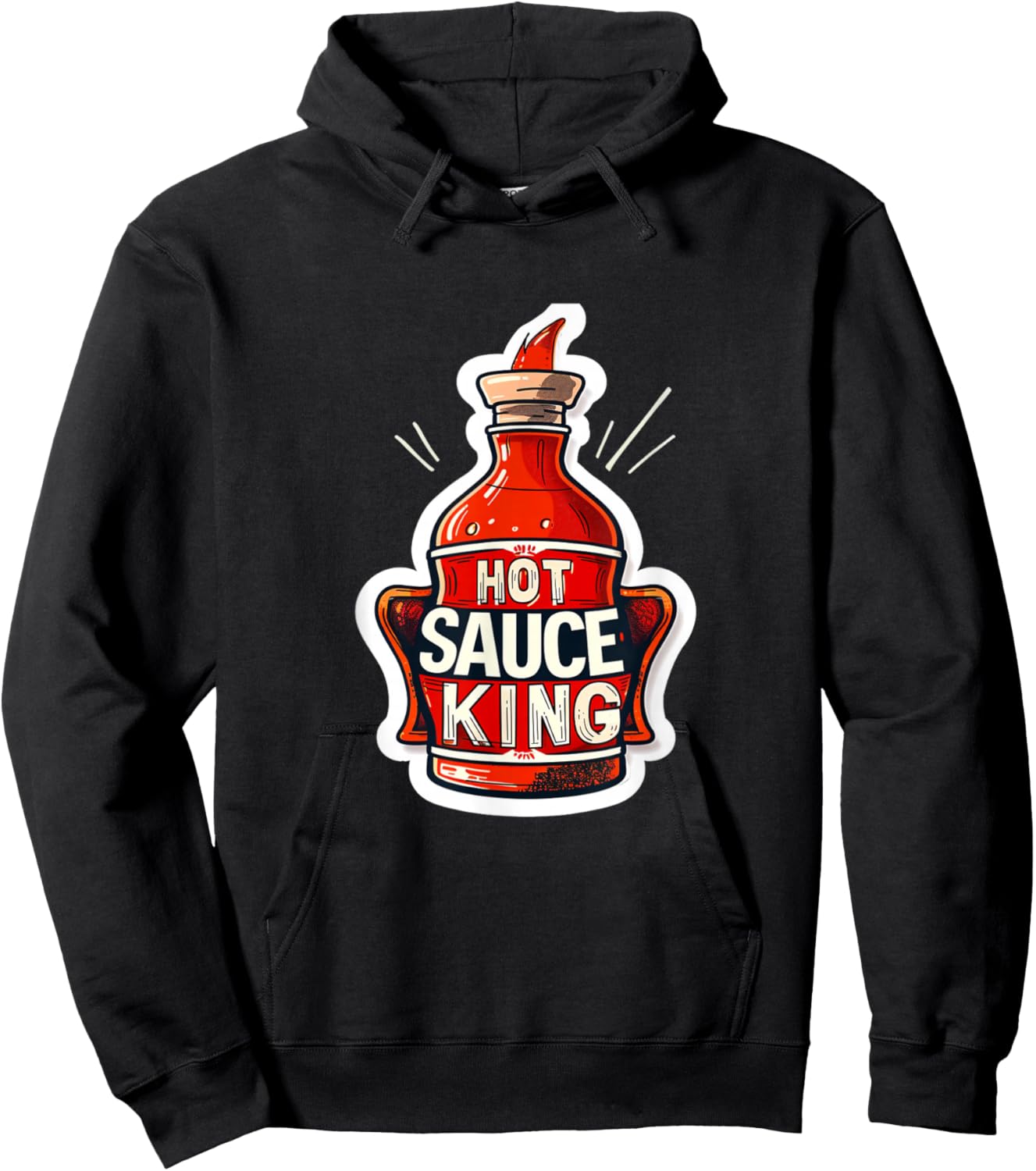 Hot Sauce Sauce King Funny God Spicy Food Foodie Wings Drip Hoodie - Hoodie | Black