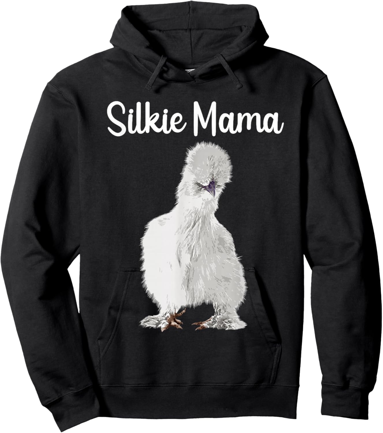 Funny Silkie Mama Design For Mom Women Silkie Chicken Lover Hoodie - Hoodie | Black