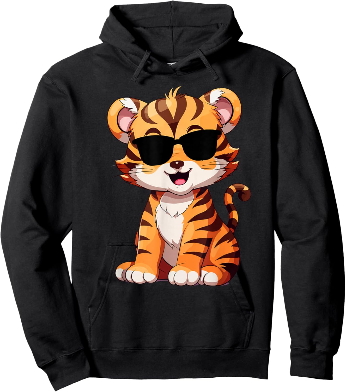 Tiger Spirit Tiger cub Face Wild Animal Colorful 80s Hoodie - Hoodie | Black
