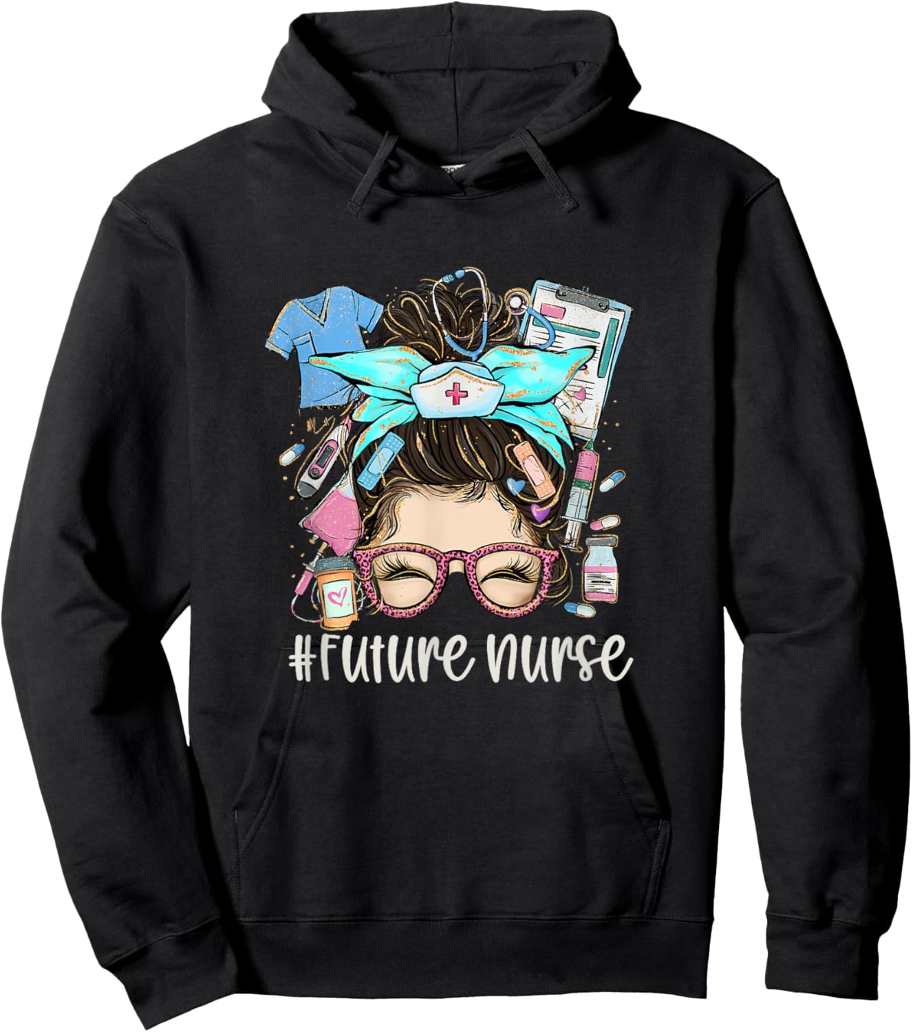 Future Nurse Funny Nursing Student Nurse School In Progress Hoodie - Hoodie | Black