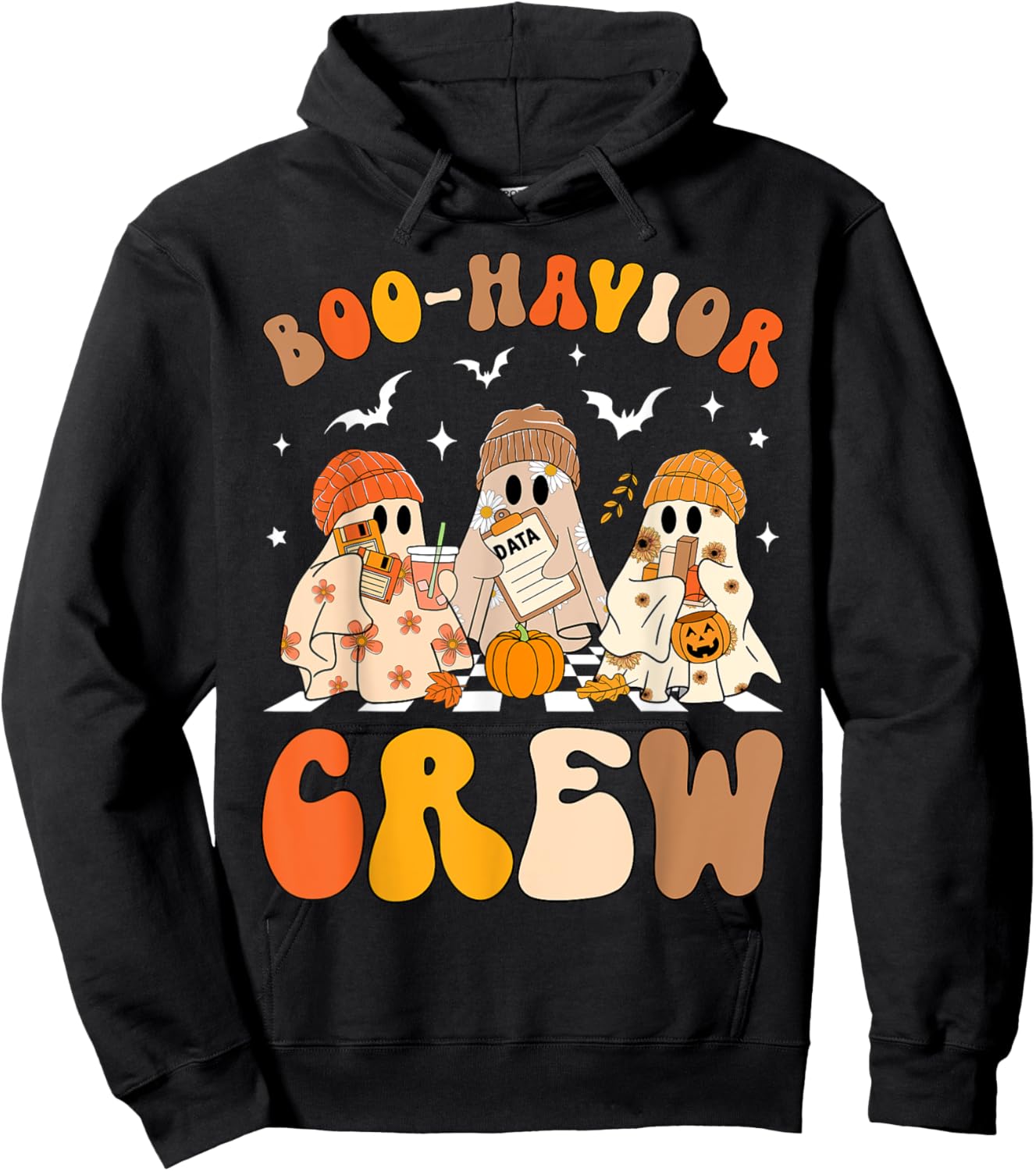 Retro Boo-Havior Crew Behavior Analyst Halloween ABA RBT Hoodie - Hoodie | Black