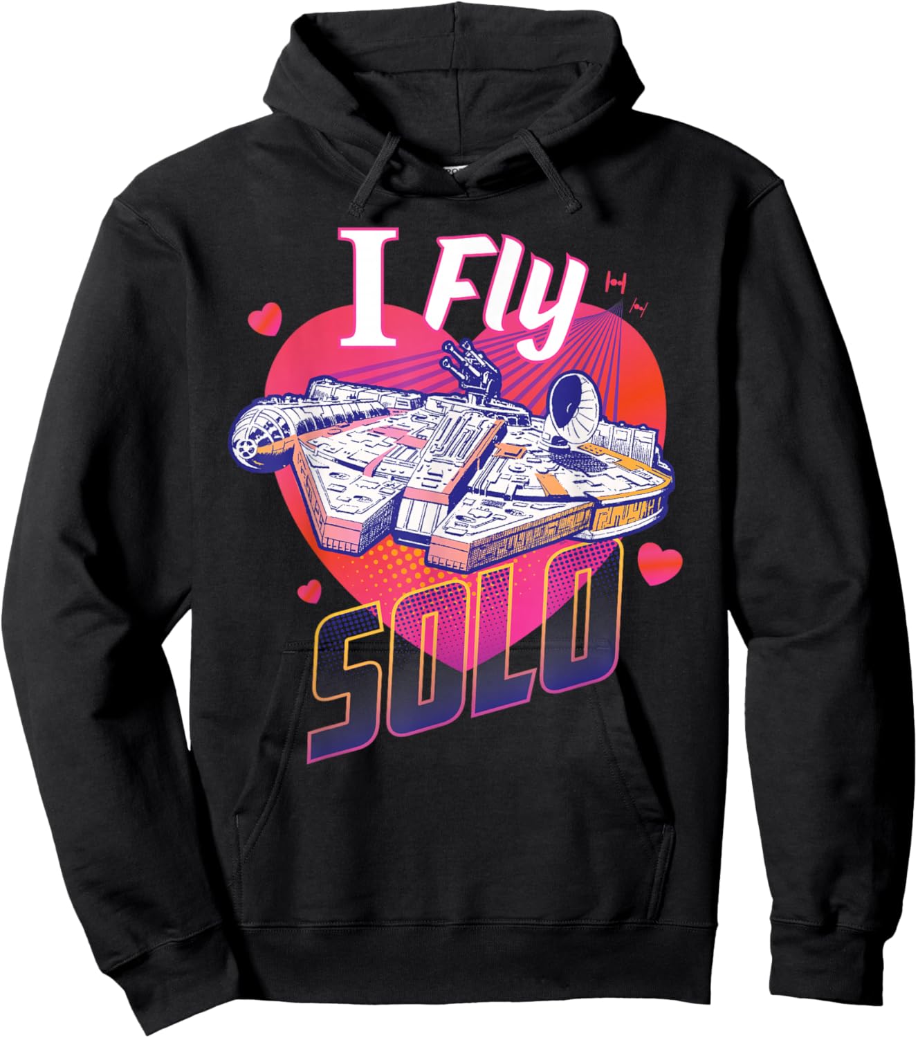 Star Wars Anti Valentine’s Day Millennium Falcon I Fly Solo Hoodie - Hoodie | Black