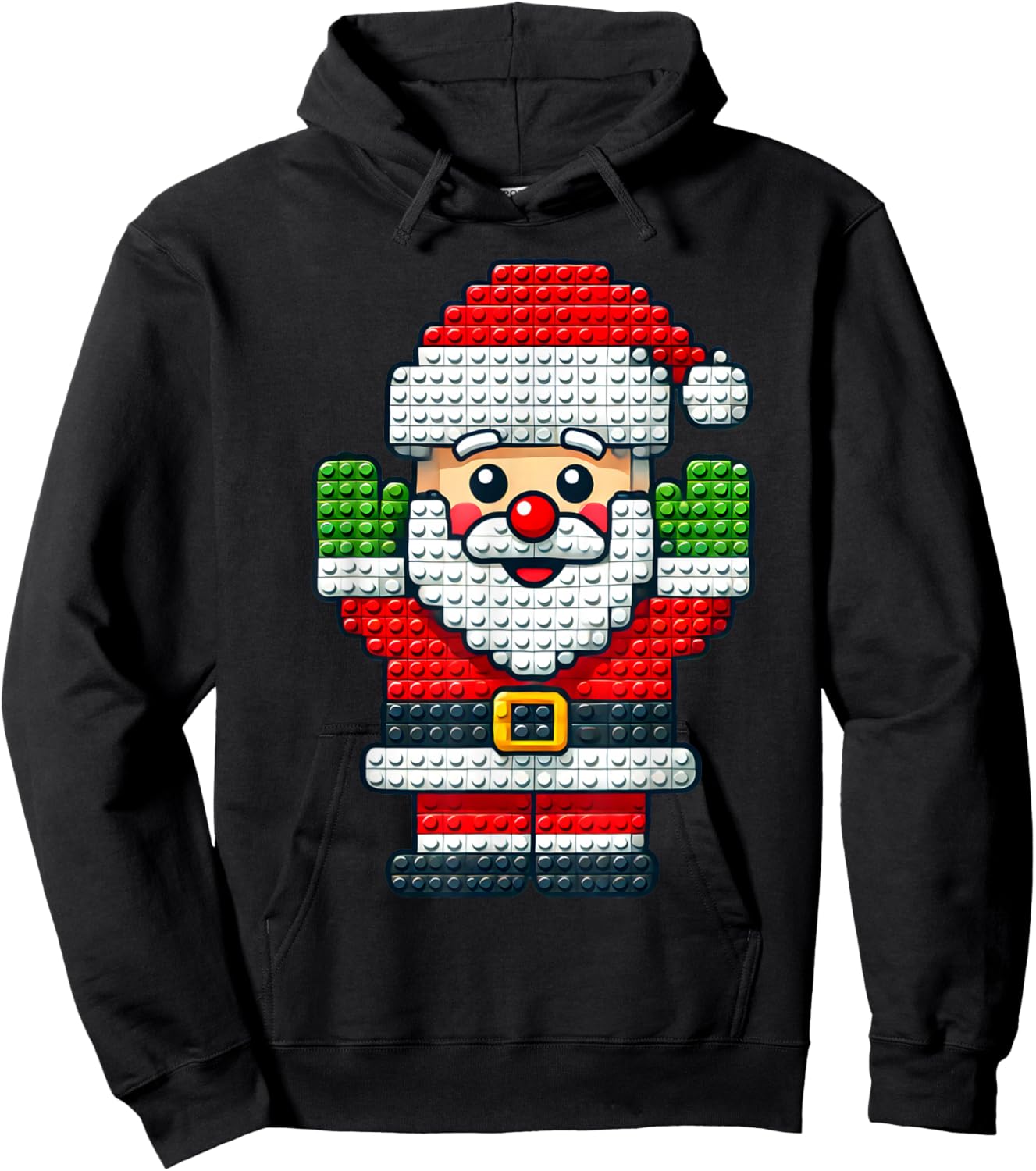 Play Building Blocks Christmas Santa Claus Boys Kids Toddler Hoodie - Hoodie | Black