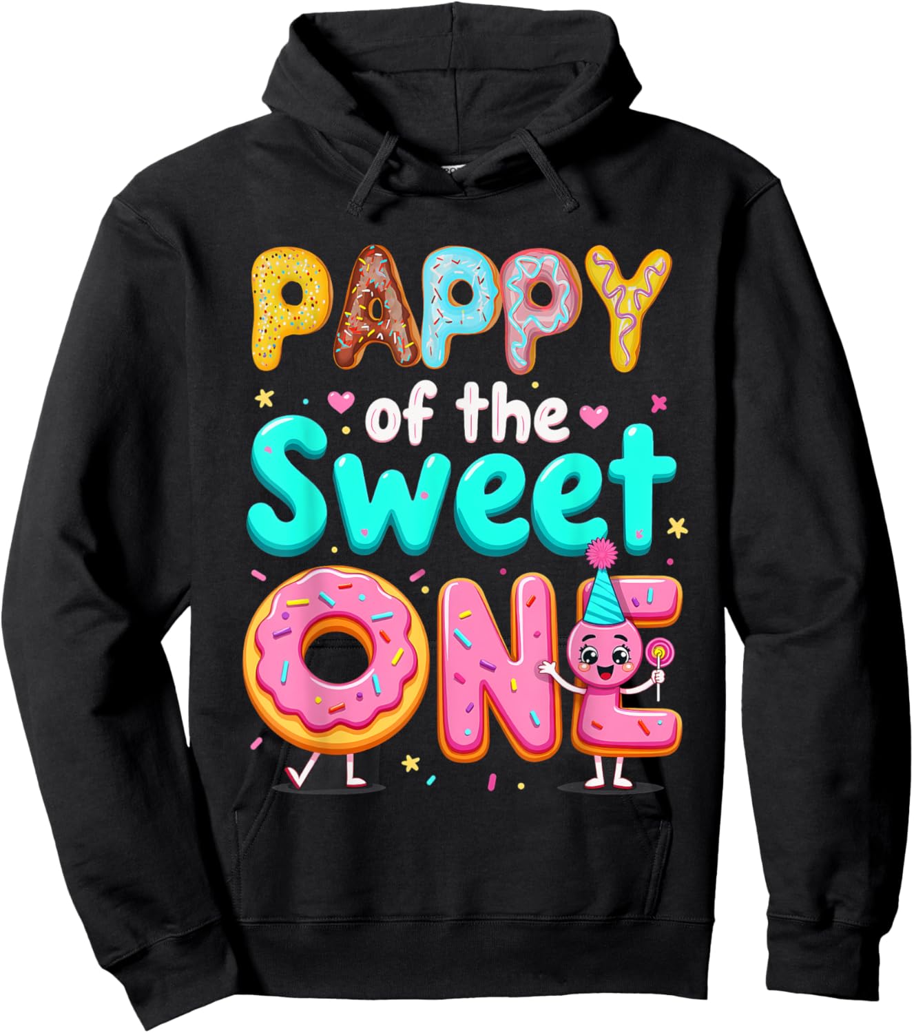 1st Birthday Donut Grandpa Pappy Of The Sweet One Hoodie - Hoodie | Black