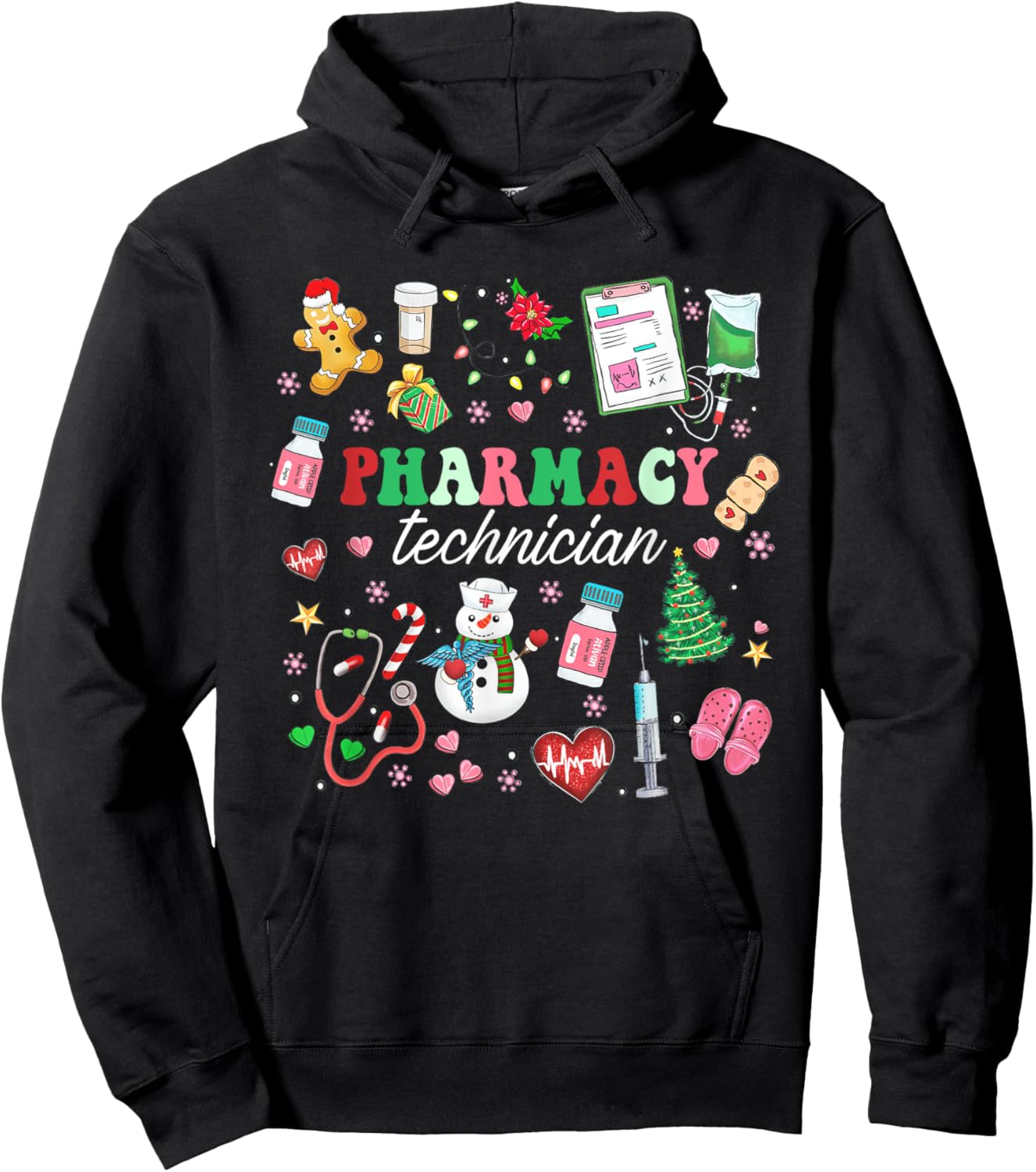 Pharmacy Technician Christmas Pharmacist CPhT Xmas Holiday Hoodie - Hoodie | Black