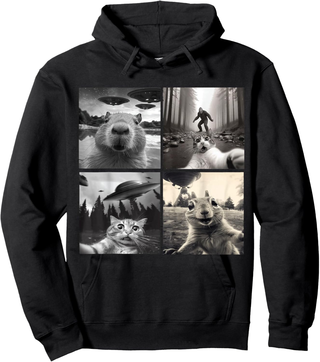Funny Graphic Selfies For Boys Girls Hoodie - Hoodie | Black