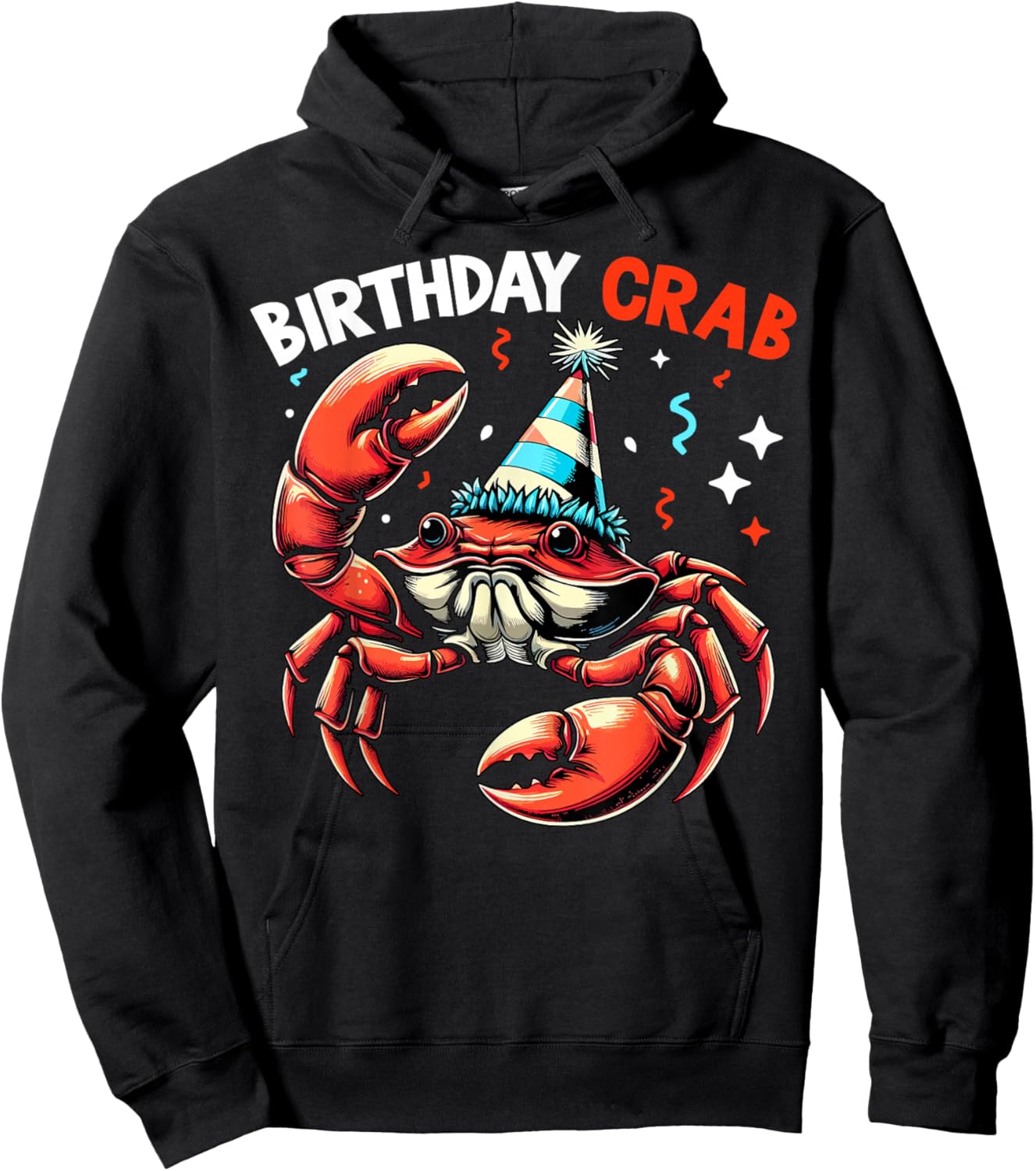 Birthday Crab - Crustacean Animal Lover Beach Seafood Hoodie - Hoodie | Black