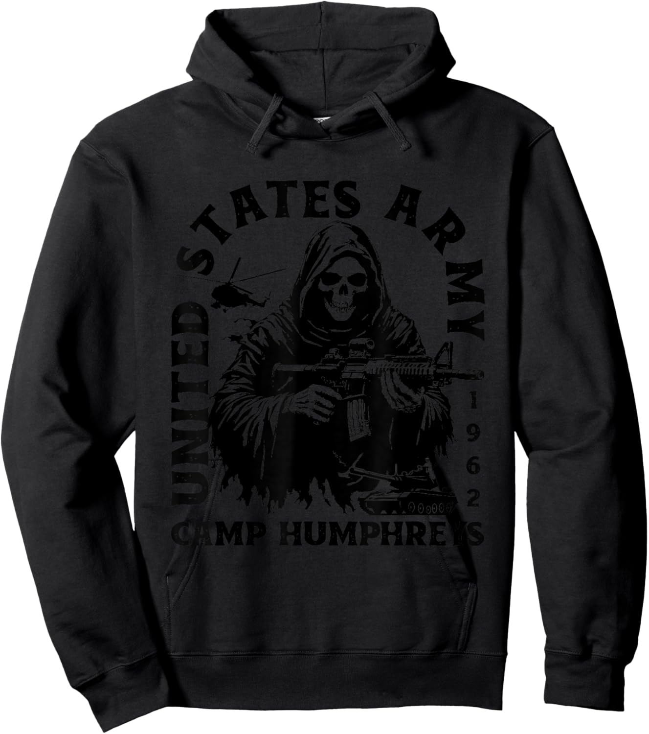 Camp Humphreys South Korea Military Base Veteran Vintage Hoodie - Hoodie | Black