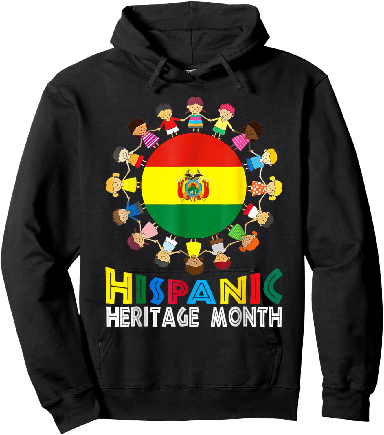 Bolivian Flag Hispanic Heritage Bolivia Boy Girl Kids Hoodie - Hoodie | Black