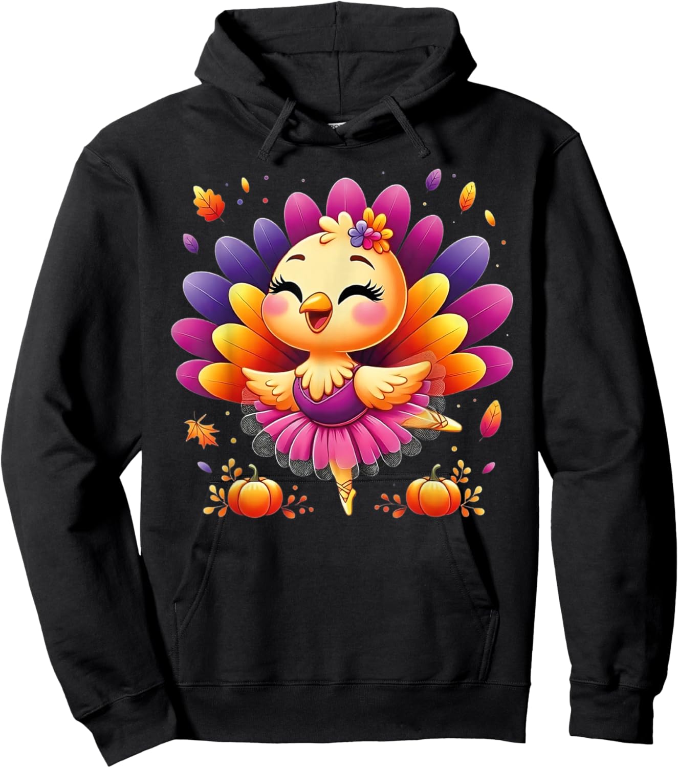 Ballet Turkey Ballet Dancer Fall Dance Girls Thanksgiving Hoodie - Hoodie | Black